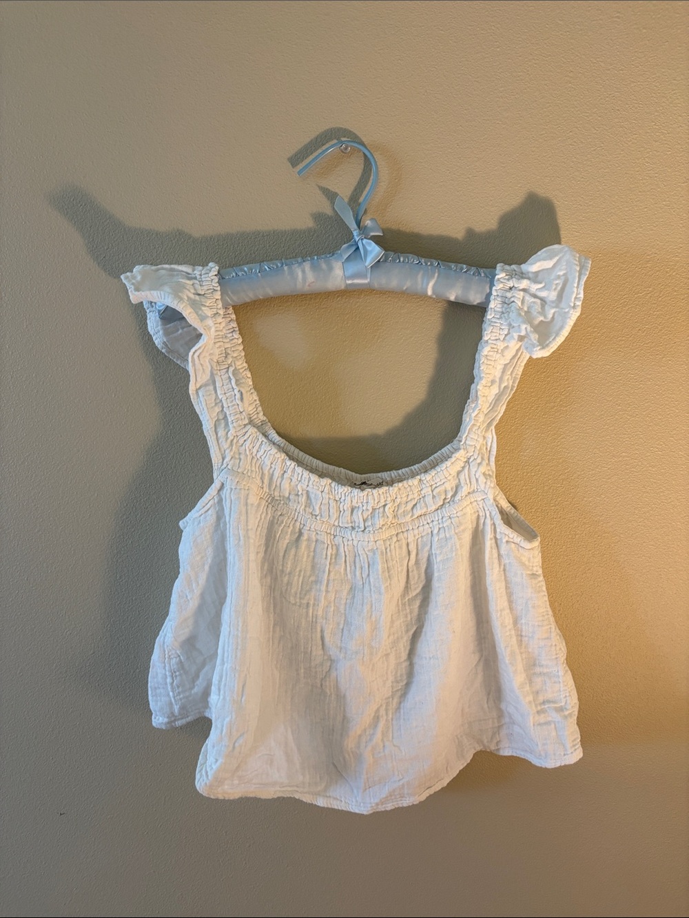 Derek Heart - White Cotton Gauze Ruffled Babydoll Tank Top!!!